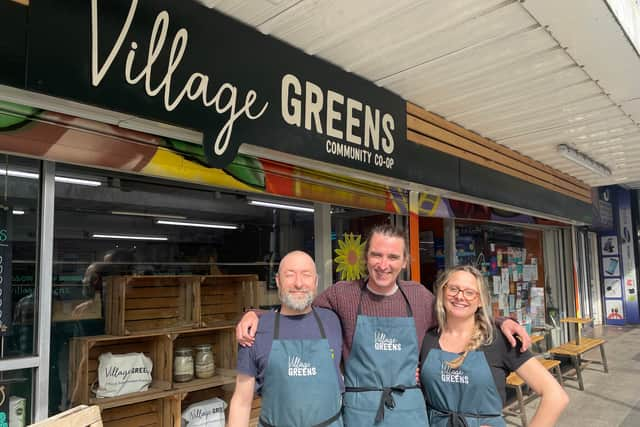 Julian Dearlove, Chris Williams and Emma Benthame from Village Greens Credi: LDRS