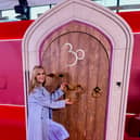 Heart radio presenter Amanda Holden with the Disney magic door heading to Manchester Trafford Centre
