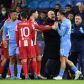 Jack Grealish was repeatedly fouled as Manchester City beat Atletico Madrid on Tuesday night. Credit: Getty.