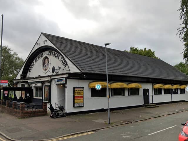 Bernard Manning’s Embassy Club off Rochdale Road in Harpurhey. Pictured in September 2020. Credit: Google