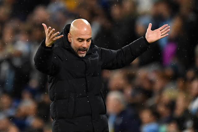 Long spells of Tuesday’s game proved to be frustrating for Pep Guardiola and his team. Credit: Getty.