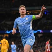Kevin De Bruyne scored City’s goal in the reverse fixture on 5 April  Credit: Getty. 