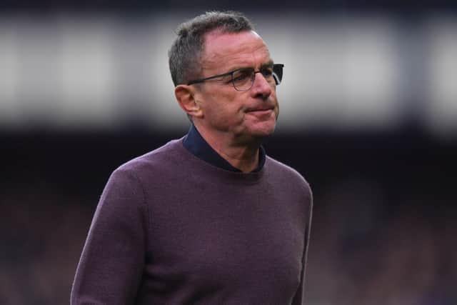 Ralf Rangnick said his side’s inability to score in the opening 25 minutes cost them against Everton. Credit: Getty.