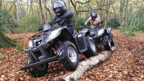 Quad Biking at Adventure Now, based at Botany Bay Woods in Salford Credit Adventure Now