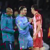 Grealish was involved in a dispute with Savic in the first leg.  credit: Getty.