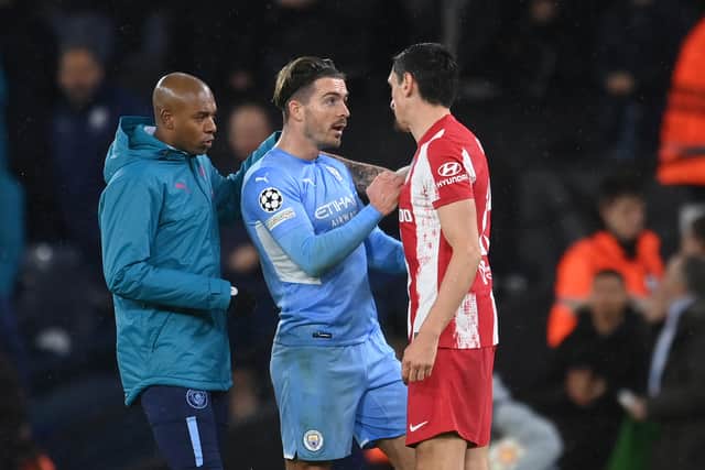 Grealish was involved in a dispute with Savic in the first leg.  credit: Getty.