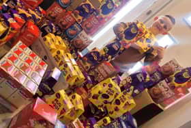 Archie Musgrave with some of the many Easter eggs he is donating in 2022 