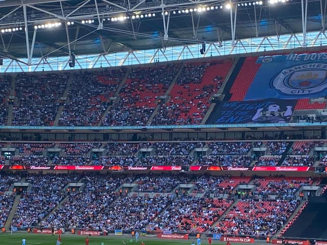 There was a notable section of empty seats at Wembley.