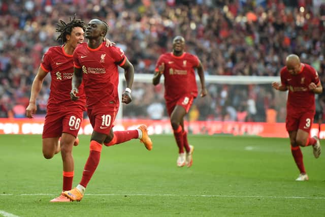 Sadio Mane scored two for Liverpool at Wembley as they beat Manchester City. Credit: Getty.