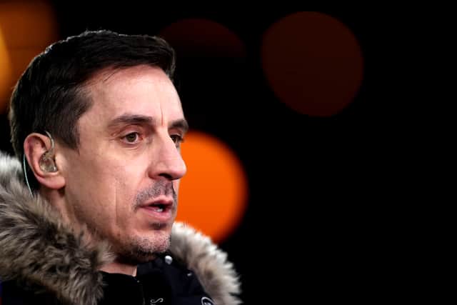 Gary Neville criticised Manchester United following the 4-0 loss to Liverpool. Credit: Getty.