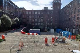 Talbot Mill in Ellesmere Street, Manchester. Pictured in April 2021. Credit: Google.