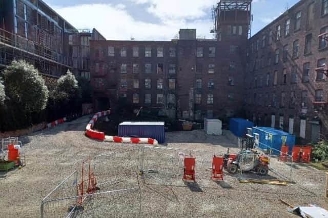 Talbot Mill in Ellesmere Street, Manchester. Pictured in April 2021. Credit: Google.