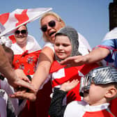 People dressed as St George take part in the Manchester St George’s Day parade in 2019 Credit: Getty