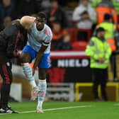 Paul Pogba was withdrawn after 10 minutes at Anfield. Credit: Getty.