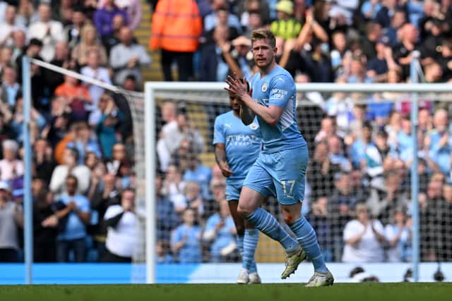Kevin De Bruyne played less than an hour at the Etihad on Saturday. Cedit: Getty.