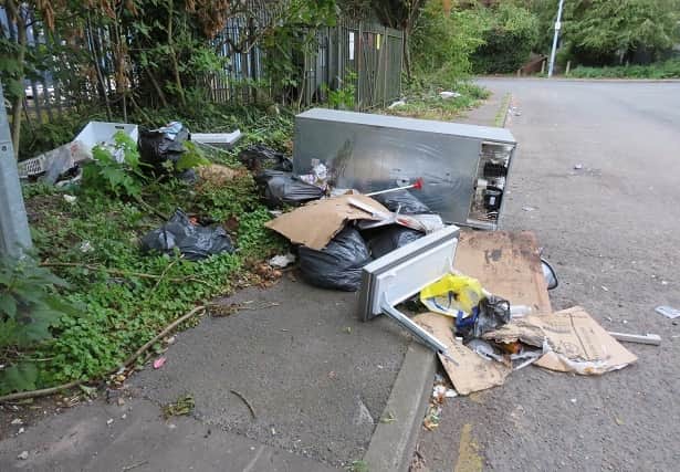 A fridge freezer dumped on Harding Street in Salford Credit: city council