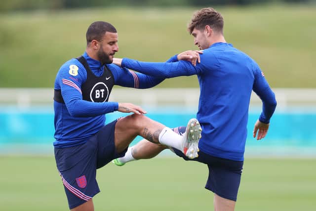 Kyle Walker and John Stones are both doubts for the semi-final first leg. Credit: Getty.
