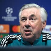 Carlo Ancelotti addressed the media on Monday from the Etihad.  Credit: Getty.