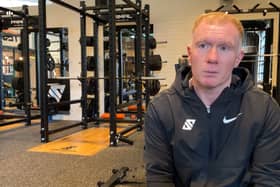 Paul Scholes at his new gym in Oldham