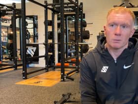 Paul Scholes at his new gym in Oldham