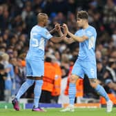 Fernandinho replaced John Stones in the first half of Manchester City 4-3 Real Madrid. Credit: Getty.