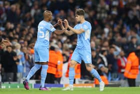 Fernandinho replaced John Stones in the first half of Manchester City 4-3 Real Madrid. Credit: Getty.