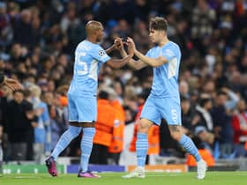 Fernandinho replaced John Stones in the first half of Manchester City 4-3 Real Madrid. Credit: Getty.