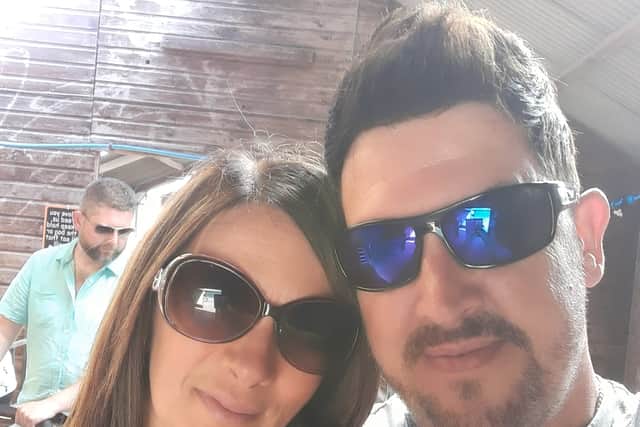 Jay Richardson and his fiancee Sara, who are flying to Mexico to get married