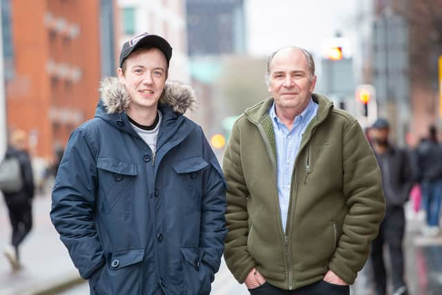 Liam Cary and his coach Alan. Credit: Rob Finney