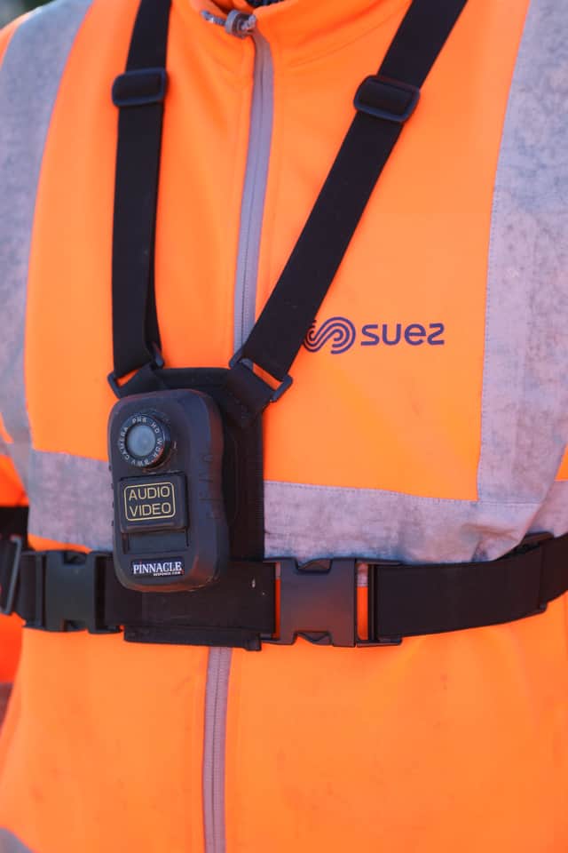 Bodycam worn by tip worker in Greater Manchester. Credit: Suez.
