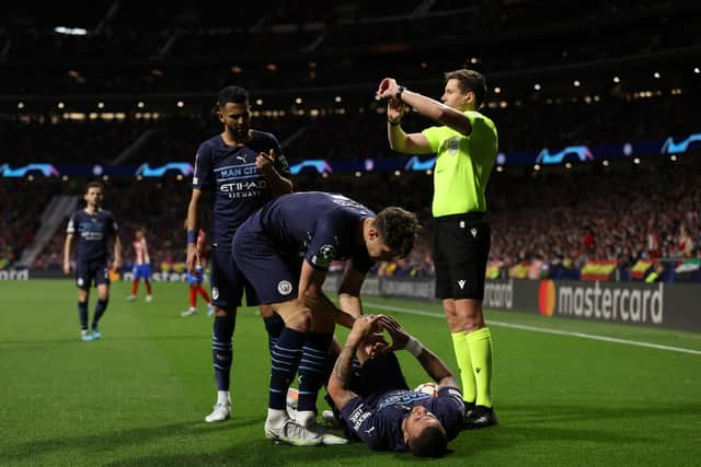 Kyle Walker picked up his injury away to Atletico Madrid. Credit: Getty.