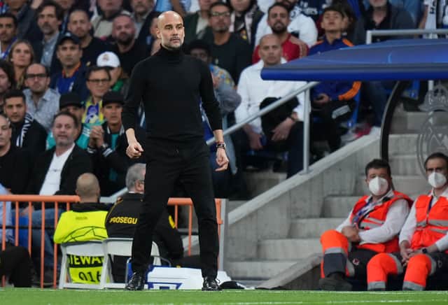 It was more Champions League heartbreak for Guardiola at Manchester City. Credit: Getty.
