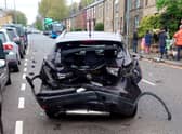 The aftermath of when an HGV truck smashed into three vehicles in Egerton Credit: Anthony Ashton / SWNS