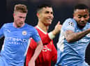 De Bruyne, Ronaldo and Jesus are all up for Player of the Month Credit: Getty composite