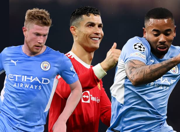 <p>De Bruyne, Ronaldo and Jesus are all up for Player of the Month Credit: Getty composite</p>