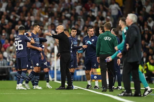 Guardiola’s side once again crashed out of the Champions League. Credit: Getty.