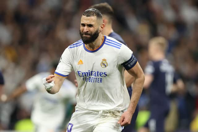 Karim Benzmea’s penalty saw Real Madrid progress. Credit: Getty.