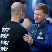 Eddie Howe praised Manchester City’s supporters after the 5-0 loss on Sunday. Credit: Getty.