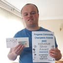 Andrew Salmon with his award