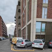 Pavement parking in Hulme Street, Salford. Credit: Walk Ride Central Salford. 