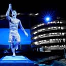 The Sergio Aguero statue has been unveiled at Man City Credit: Matt McNulty - Manchester City/Manchester City FC via Getty Images.