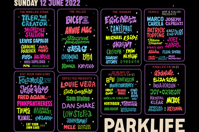The lineup for Parklife 2022