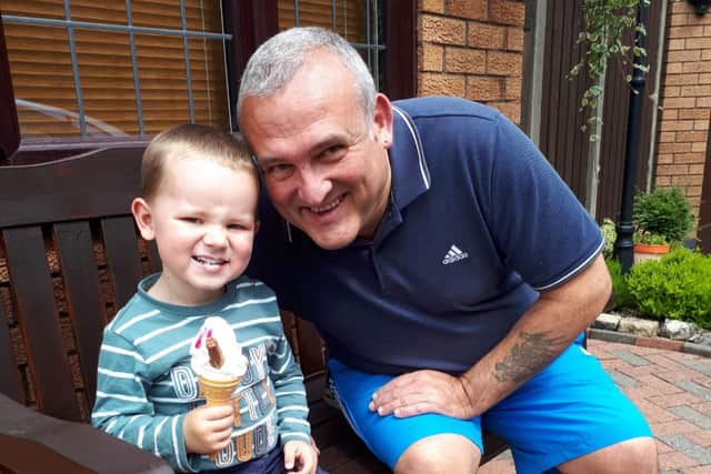 Des Lowe with grandson Freddie