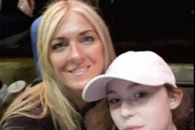 Julie Edwards with her daughter Lily at the Ariana Grande concert at Manchester Arena