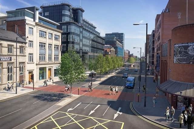 <p>Artist’s impression of improvements to Great Ancoats Street in 2019. Credit: Manchester City Council.</p>
