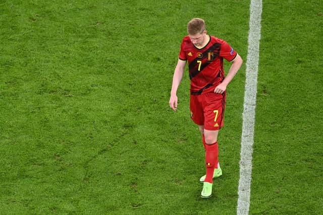 De Bruyne came back from the Euros with an ankle injury. Credit: Getty.