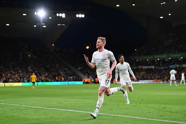 De Bruyne scored four in the recent win over Wolves. Credit: Getty.