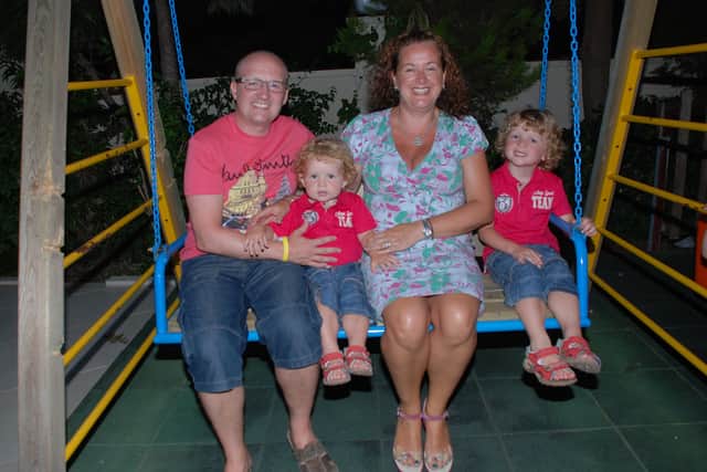 The Graham family, with Mike, Nicola and their sons Isaac and Reuben