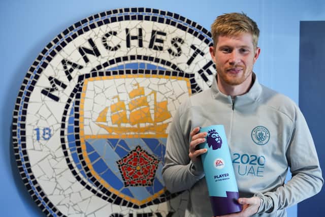 Kevin De Bruyne wins the Premier League Player of the Year award.