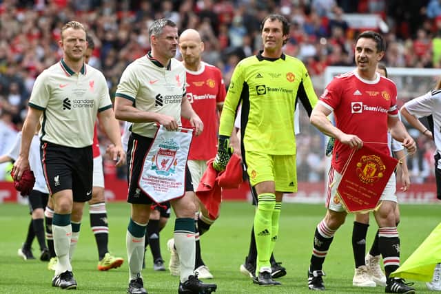Carragher and Neville captained the two teams on Saturday. Credit: Getty.